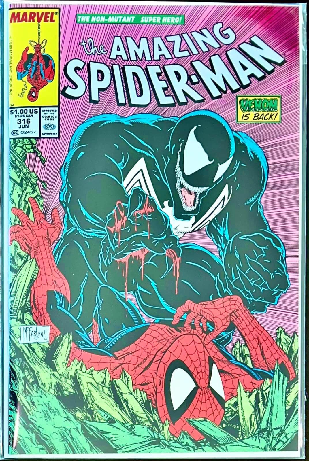 AMAZING SPIDER-MAN #316 TODD MCFARLANE MEXICAN FOIL VARIANT