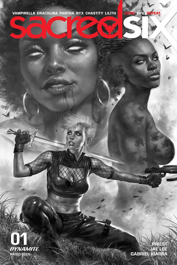 SACRED SIX #1 1:25 PARRILLO B&W VARIANT