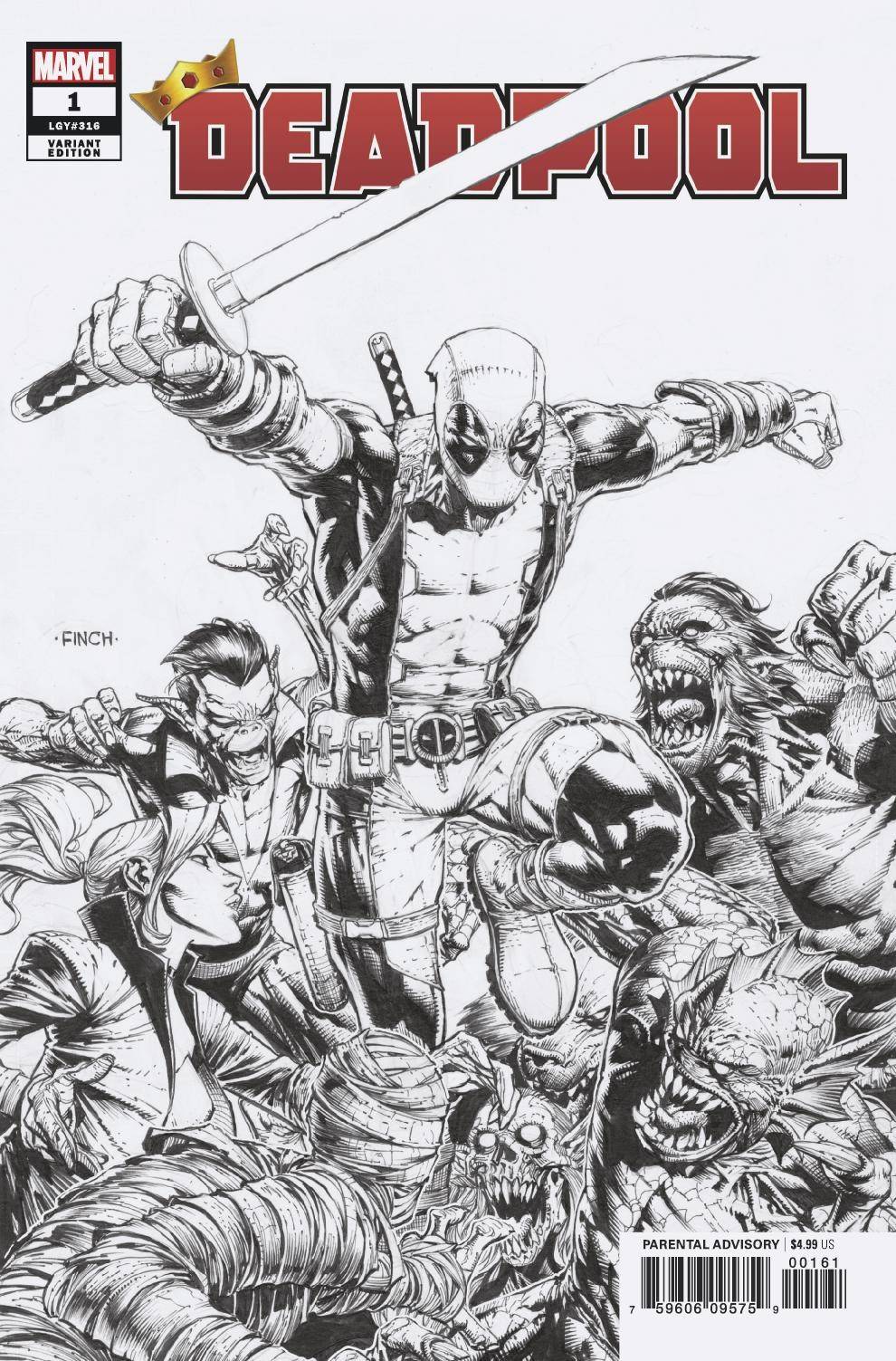 20/11/2019 DEADPOOL #1 1:100 DAVID FINCH SKETCH VARIANT