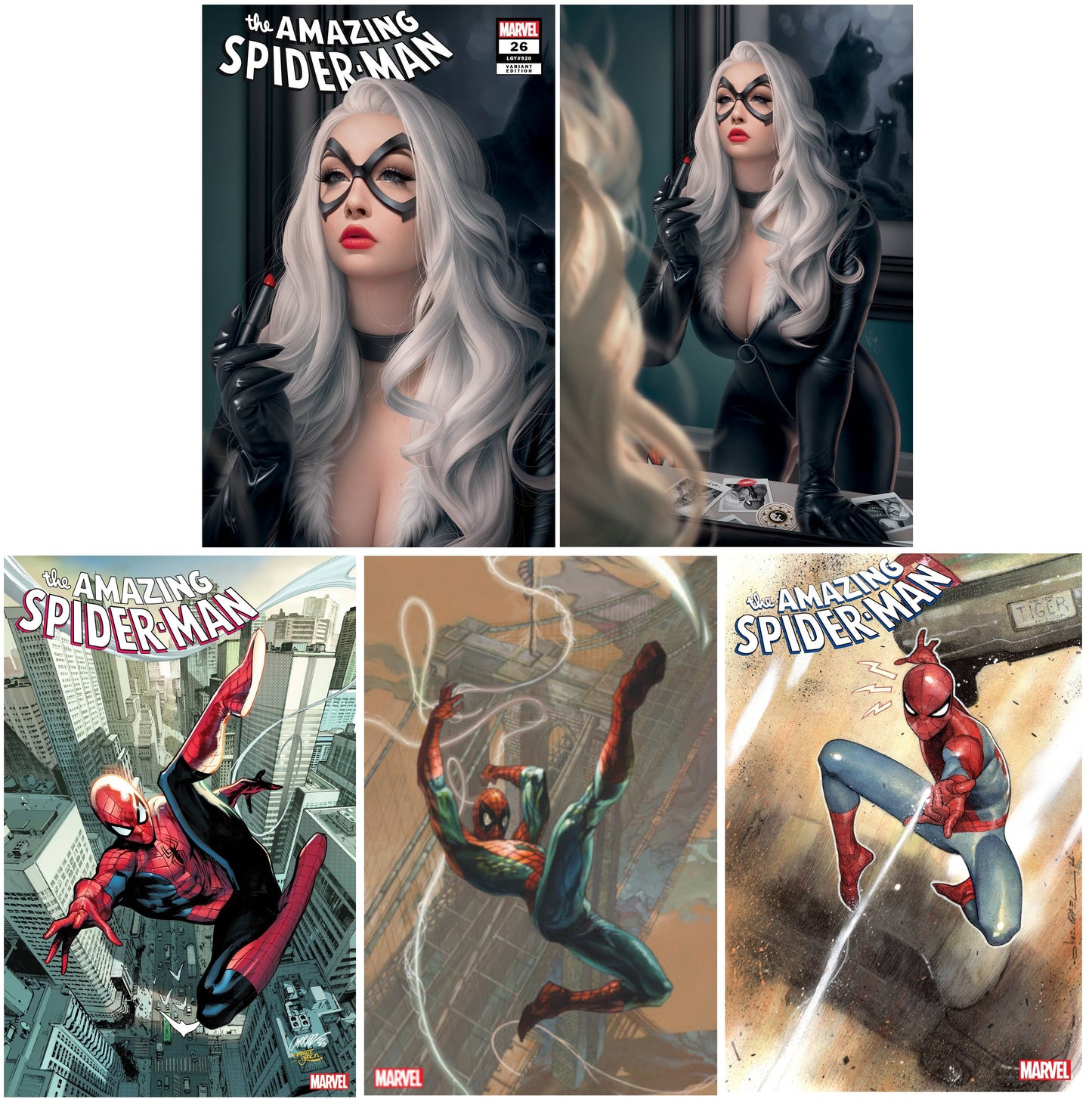 AMAZING SPIDER-MAN #26 WARREN LOUW TRADE/VIRGIN VARIANT SET LIMITED TO 1000 SETS + 1:25, 1:100 & 1:200 VARIANTS