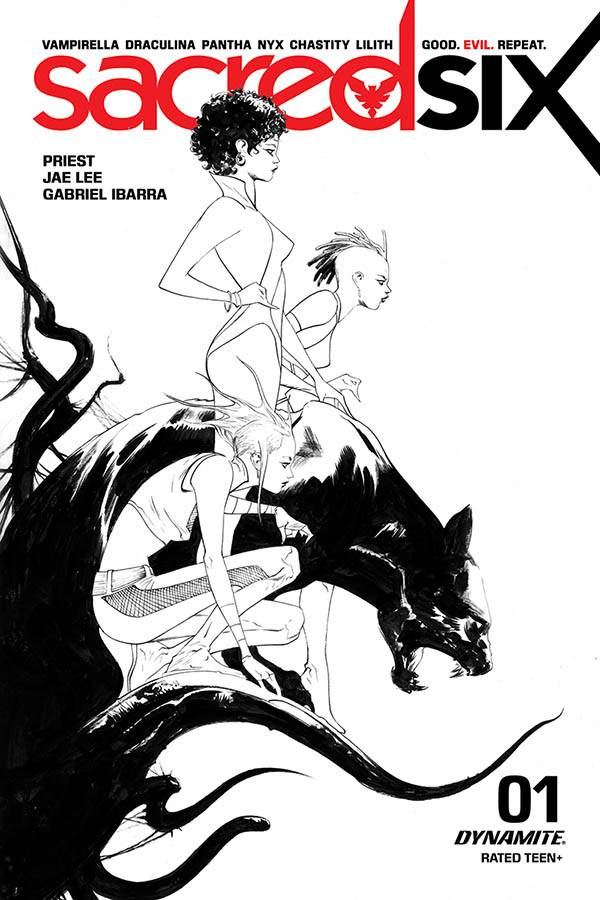 SACRED SIX #1 1:30 JAE LEE B&W VARIANT