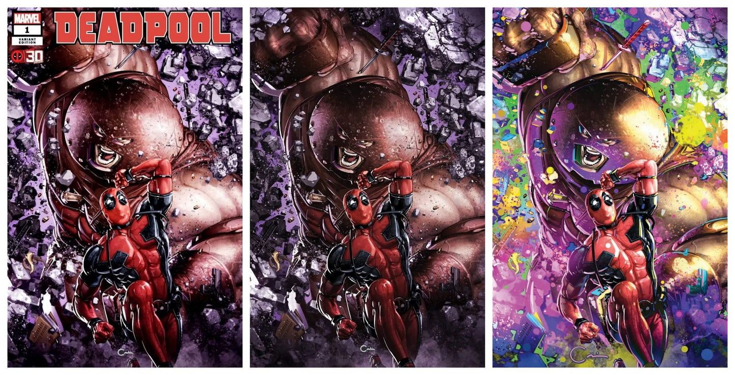 DEADPOOL NERDY 30 #1 CLAYTON CRAIN EXCLUSIVE TRADE/VIRGIN/BLACK LIGHT VIRGIN VARIANT SET