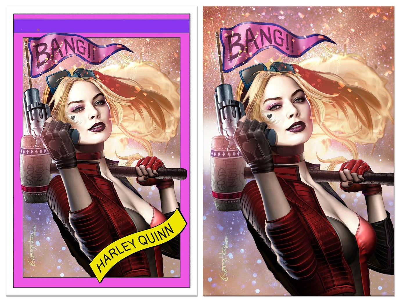 HARLEY QUINN #3 GREG HORN TRADING CARD HOMAGE/VIRGIN VARIANT SET - 1ST AUTHORISED MARGOT ROBBIE LIKENESS