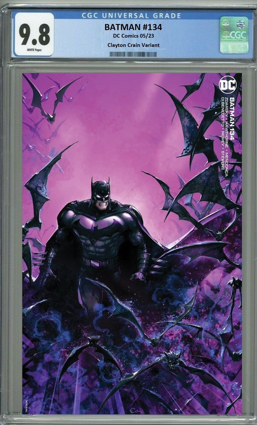 BATMAN #134 CLAYTON CRAIN MINIMAL TRADE VARIANT LIMITED TO 1000 WITH COA CGC 9.8 PREORDER