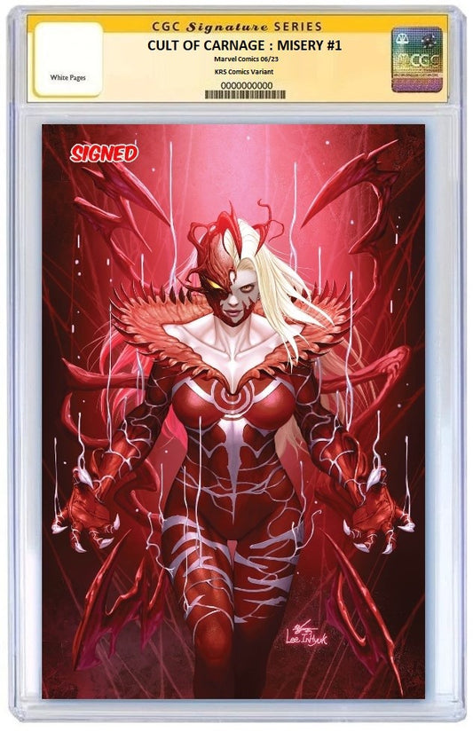 CULT OF CARNAGE MISERY #1 INHYUK LEE VIRGIN VARIANT LIMITED TO 600 COPIES WITH NUMBERED COA CGC SS 9.8