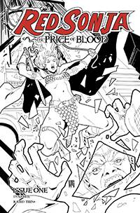 RED SONJA PRICE OF BLOOD #1 1:15 GEOVANI B&W VARIANT
