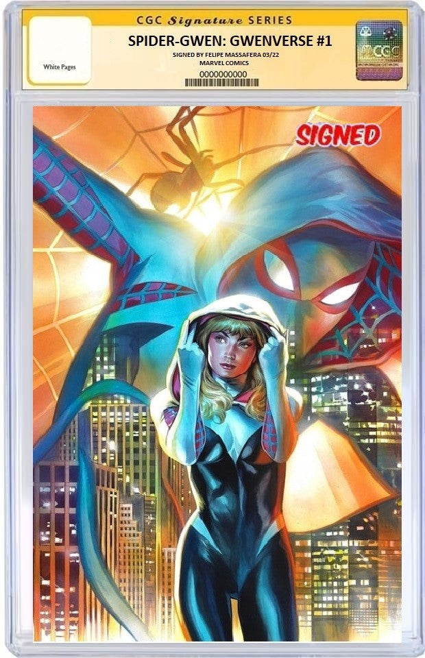 SPIDER-GWEN: GWENVERSE #1 FELIPE MASSAFERA VIRGIN VARIANT LIMITED TO 800 WITH NUMBERED COA CGC SS PREORDER