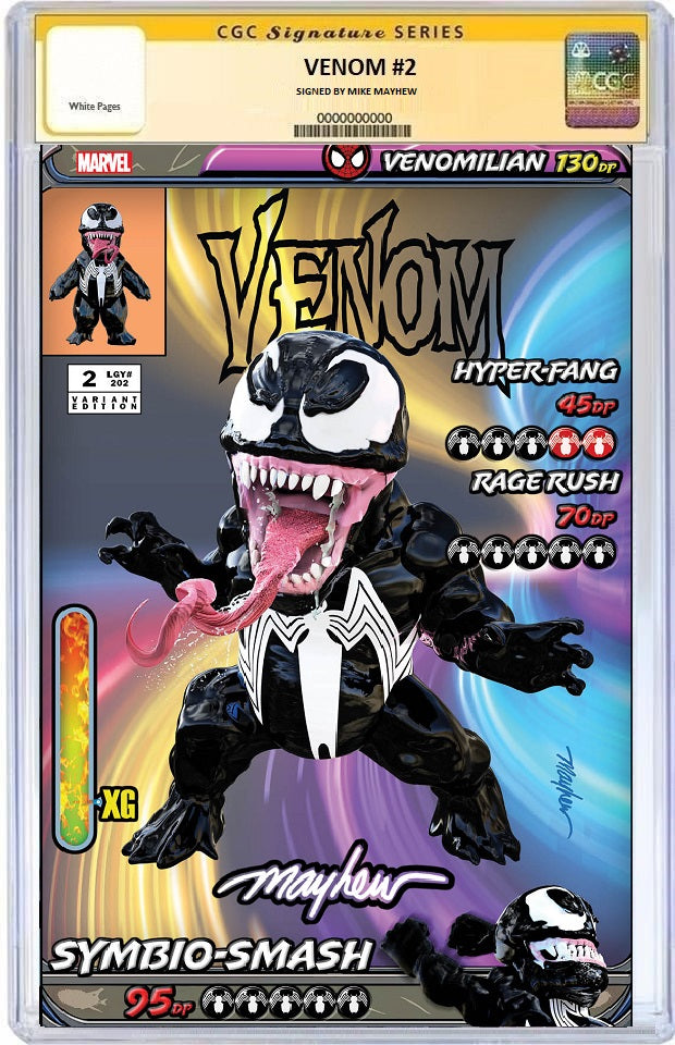 VENOM #2 MIKE MAYHEW TRADE DRESS VARIANT LIMITED TO 3000 COPIES VENOM GLOW SIGNED CGC SS PREORDER