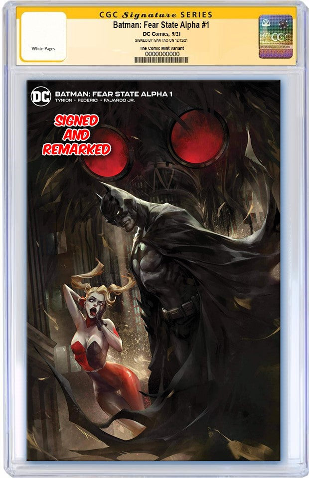 BATMAN FEAR STATE ALPHA #1 IVAN TAO MINIMAL TRADE VARIANT LIMITED TO 1000 CGC REMARK PREORDER