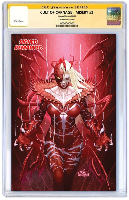 CULT OF CARNAGE MISERY #1 INHYUK LEE VIRGIN VARIANT LIMITED TO 600 COPIES WITH NUMBERED COA CGC REMARK 9.8