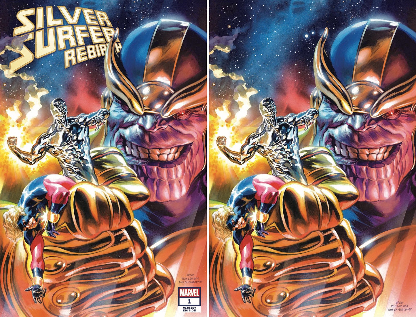 SILVER SURFER REBIRTH #1 FELIPE MASSAFERA TRADE/VIRGIN VARIANT SET LIMITED TO 800 SETS WITH COA