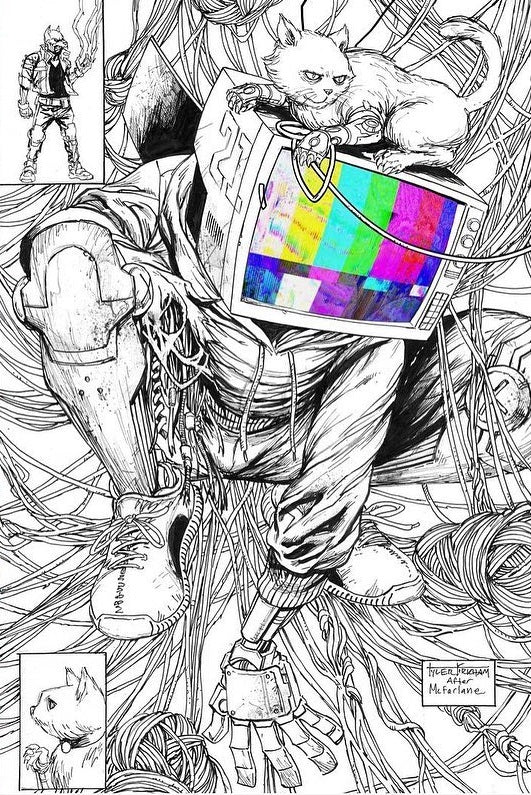 NINJA FUNK #1 (OF 4) TYLER KIRKHAM JPG MCFLY B&W NYCC VARIANT LIMITED TO 300 COPIES