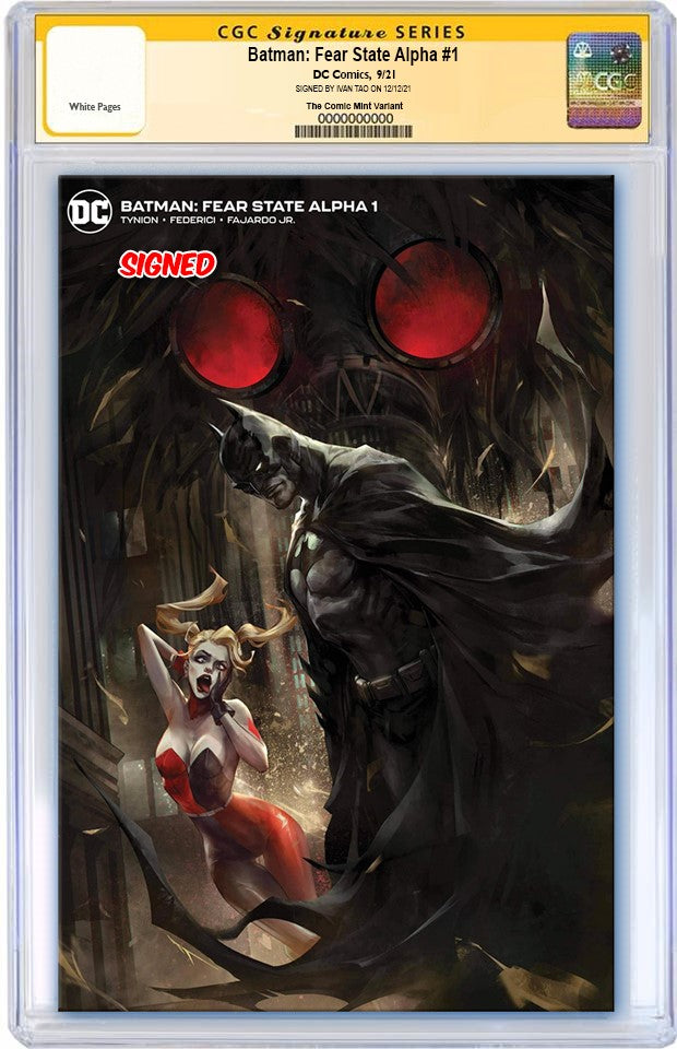 BATMAN FEAR STATE ALPHA #1 IVAN TAO MINIMAL TRADE VARIANT LIMITED TO 1000 CGC SS PREORDER