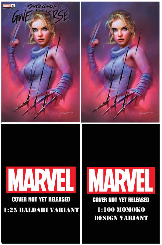 SPIDER-GWEN GWENVERSE #5 SHANNON MAER TRADE/VIRGIN VARIANT LIMITED TO 800 SETS WITH NUMBERED COA, 1:25 & 1:100 VARIANTS