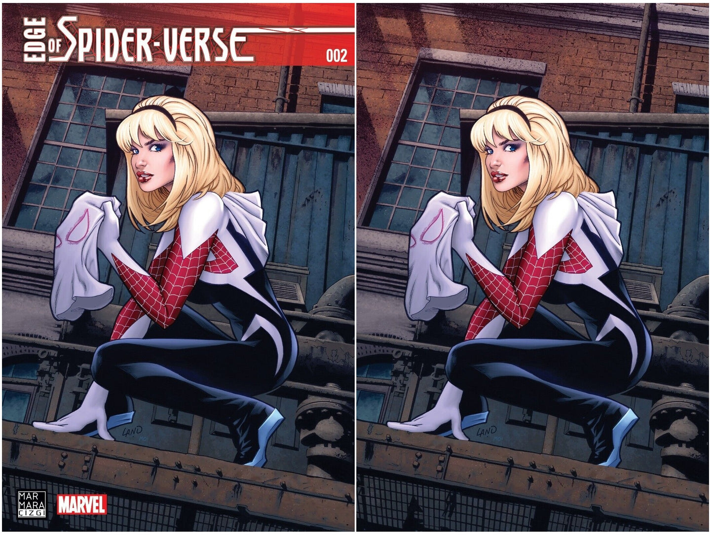 EDGE OF SPIDER-VERSE #2 '1ST APP OF SPIDER-GWEN' GREG LAND TURKISH TRADE/VIRGIN VARIANT SET LIMITED TO 300 SETS