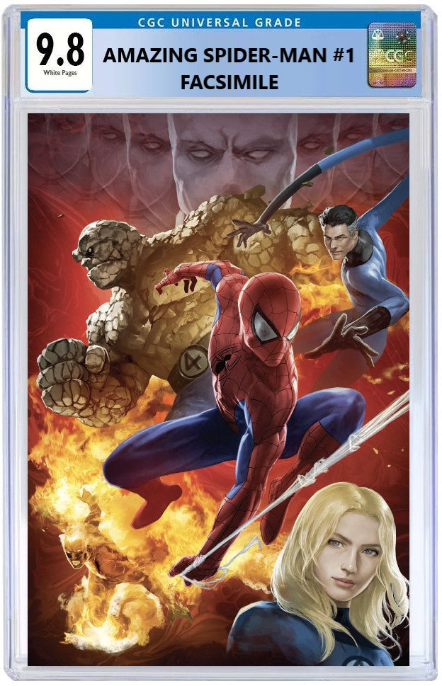 AMAZING SPIDER-MAN #1 FACSIMILE SKAN SRISUWAN NYCC 2022 VIRGIN VARIANT LIMITED TO 1000 COPIES - RAW & CGC