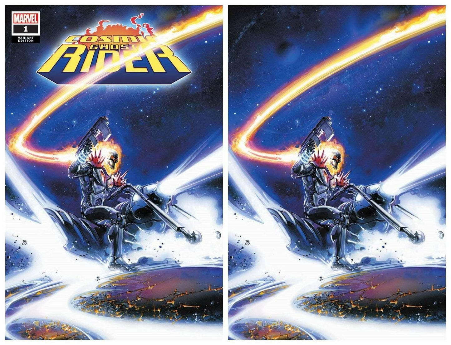 COSMIC GHOST RIDER #1 CLAYTON CRAIN TRADE DRESS/VIRGIN VARIANT SET LIMITED TO 700 SETS