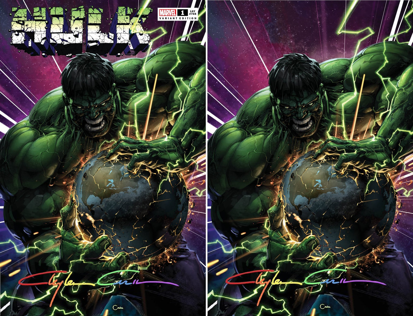 HULK #1 CLAYTON CRAIN TRADE/VIRGIN VARIANT SET - INFINITY SIGNED WITH COA