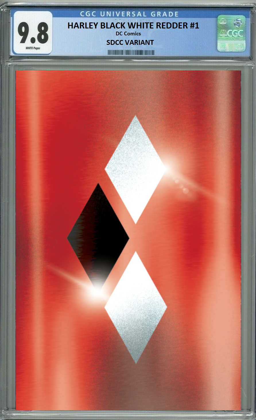 SDCC 2023 HARLEY QUINN : BLACK WHITE & REDDER #1 LOGO FOIL VARIANT LIMITED TO 1000 - RAW & GRADED OPTIONS