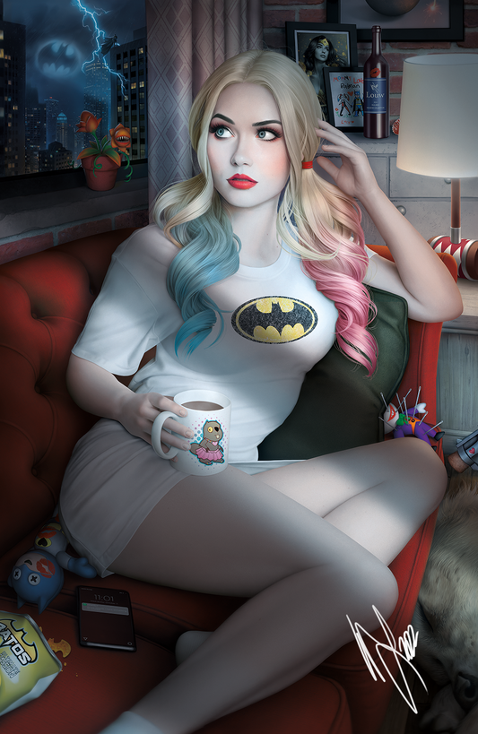 HARLEY QUINN #24 WARREN LOUW VIRGIN FOIL VARIANT LIMITED TO 1000 SIGNED WITH COA