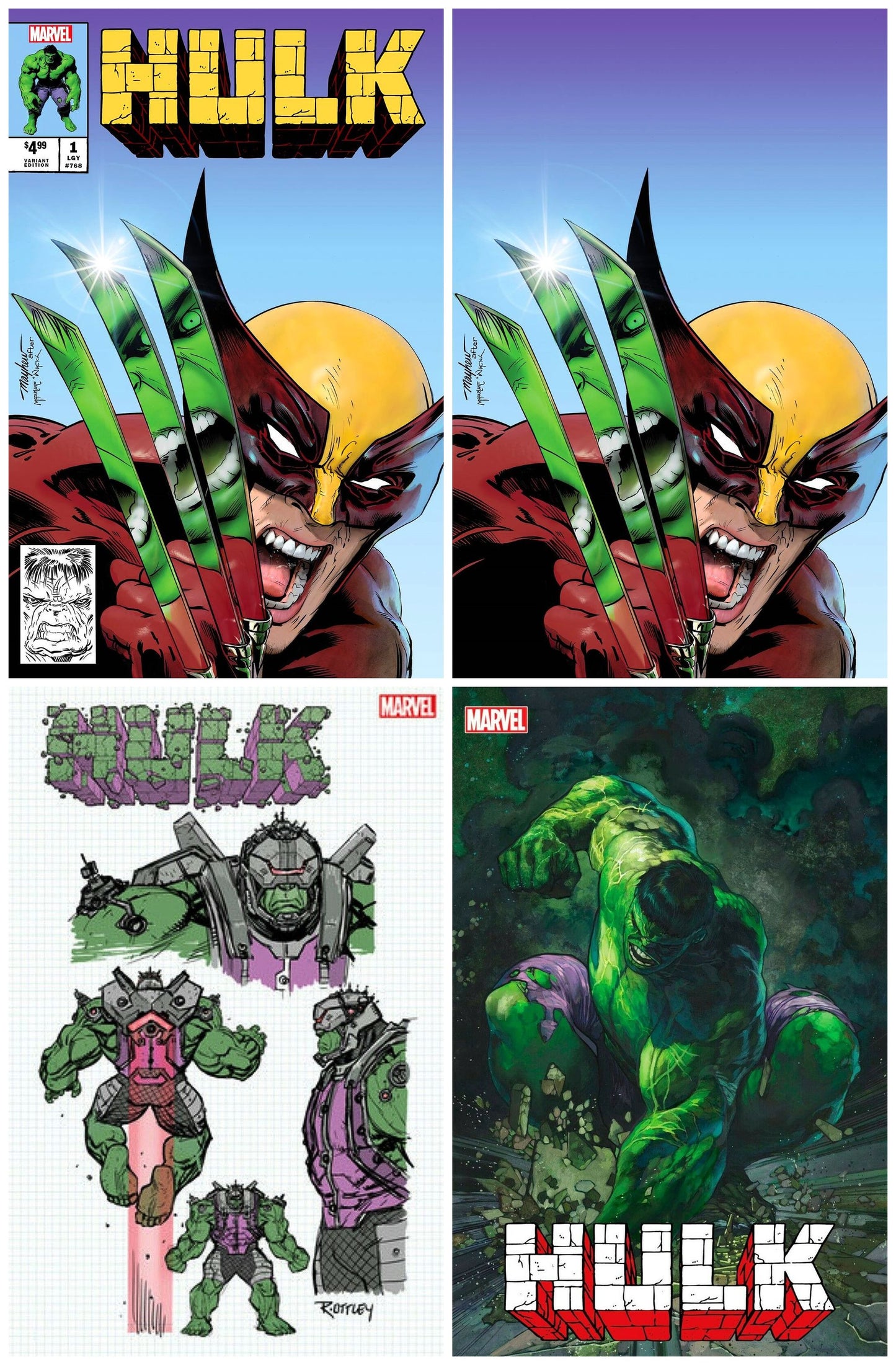 HULK #1 MIKE MAYHEW HOMAGE TRADE/VIRGIN VARIANT SET, 1:10 & 1:25 VARIANT