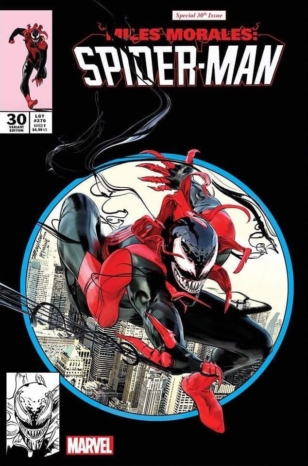 MILES MORALES SPIDER-MAN #30 MIKE MAYHEW VENOMIZED DARK AGES NYCC VARIANT LIMITED TO 1000 COPIES