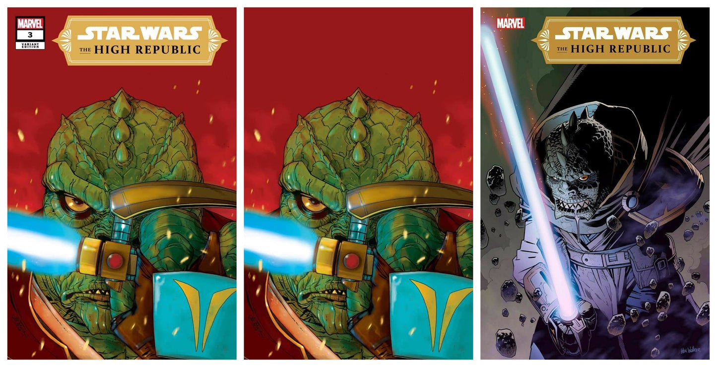 STAR WARS HIGH REPUBLIC #3 GIUSEPPE CAMUNCOLI TRADE/VIRGIN/1:25 KEV WALKER VARIANT SET