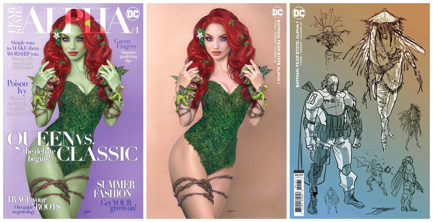 BATMAN FEAR STATE ALPHA #1 NATALI SANDERS MAGAZINE HOMAGE/MINIMAL TRADE/1:25 VARIANT SET