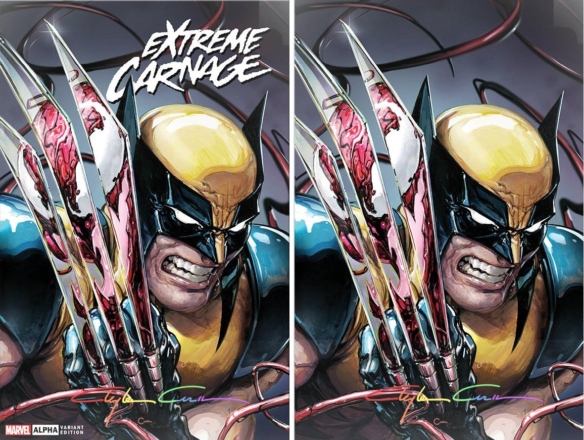 EXTREME CARNAGE ALPHA #1 CLAYTON CRAIN TRADE/VIRGIN VARIANT SET INFINITY SIGNED WITH COA