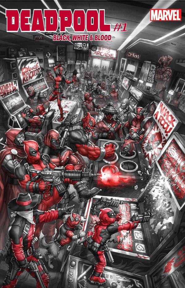 DEADPOOL BLACK WHITE BLOOD #1 ALAN QUAH TRADE DRESS VARIANT