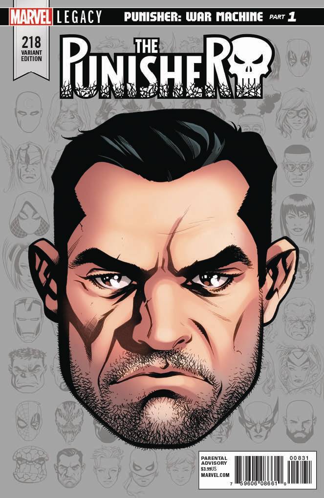 PUNISHER #218 1:10 MCKONE LEGACY HEADSHOT VARIANT LEG
