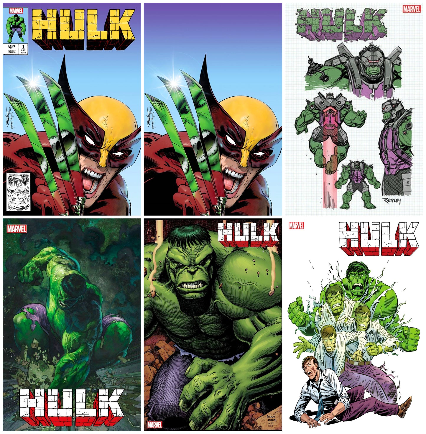 HULK #1 MIKE MAYHEW HOMAGE TRADE/VIRGIN VARIANT SET & 1:10, 1:25, 1:50 & 1:100 VARIANT