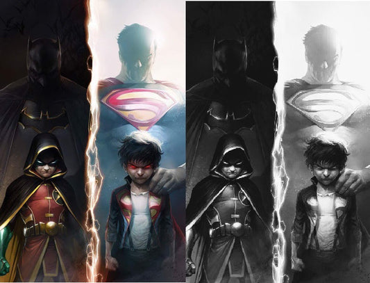 SUPER SONS #1 COLOUR AND BW FRANCESCO MATTINA VARIANTS - Sad Lemon Comics