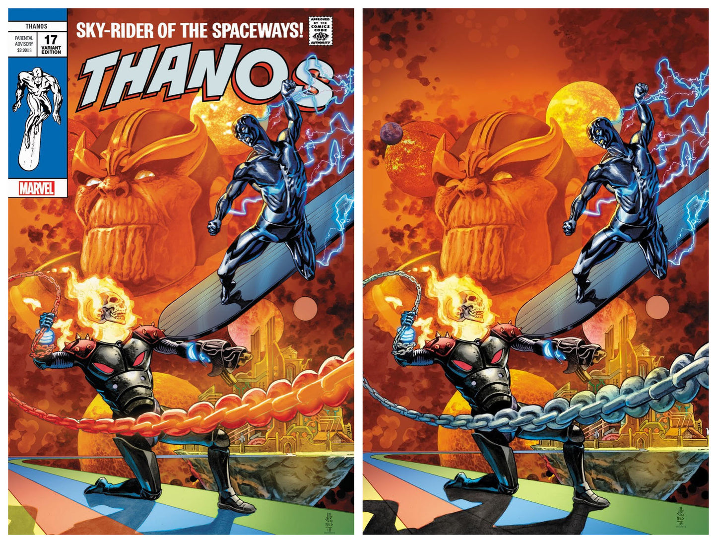 THANOS #17 J.G. JONES SILVER SURFER #4 HOMAGE TRADE DRESS/VIRGIN SET LIMITED TO 600 SOLD WORLDWIDE