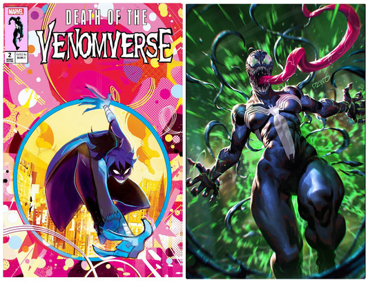 DEATH OF VENOMVERSE #2 NICOLETTA BALDARI 'KID VENOM ASM 300 HOMAGE' VARIANT LIMITED TO 600 COPIES WITH NUMBERED COA + 1:100 CHEW VIRGIN VARIANT