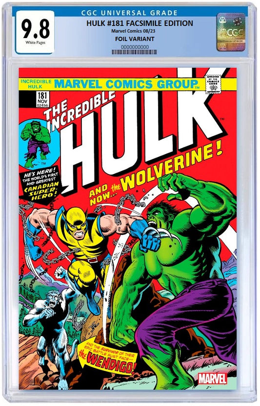 05/07/2023 INCREDIBLE HULK #181 FACSIMILE EDITION FOIL VARIANT CGC 9.8 PREORDER
