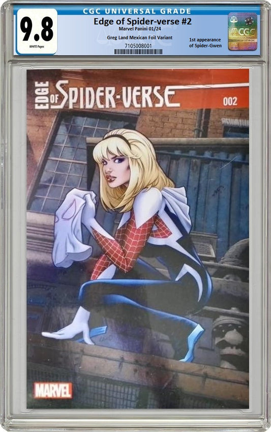 EDGE OF SPIDER-VERSE #2 GREG LAND FOIL VARIANT LIMITED TO 1000 COPIES CGC 9.8 PREORDER
