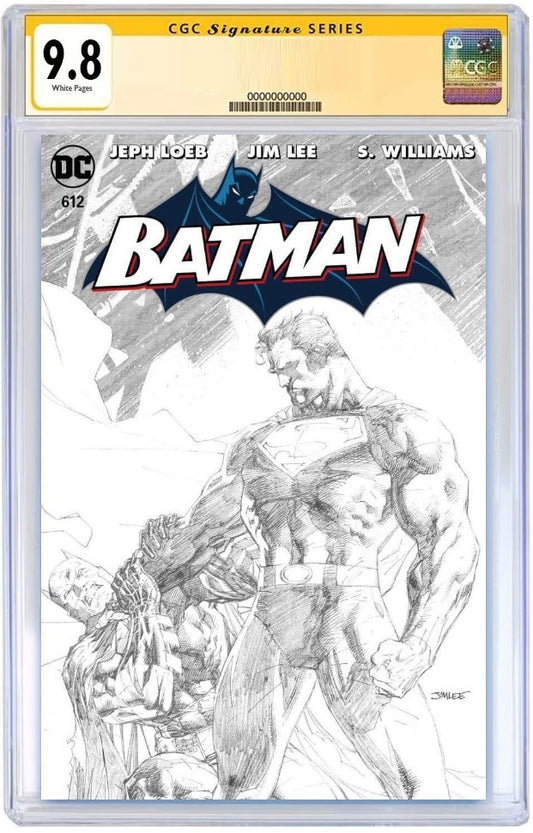 BATMAN #612 JIM LEE FOIL LA MOLE B&W VARIANT LIMITED TO 1000 COPIES CGC SS 9.8 SIGNED BY JIM LEE