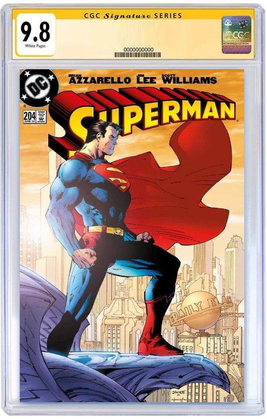 SUPERMAN #204 JIM LEE FOIL LA MOLE VARIANT LIMITED TO 1000 COPIES CGC SS 9.8 SIGNED BY JIM LEE