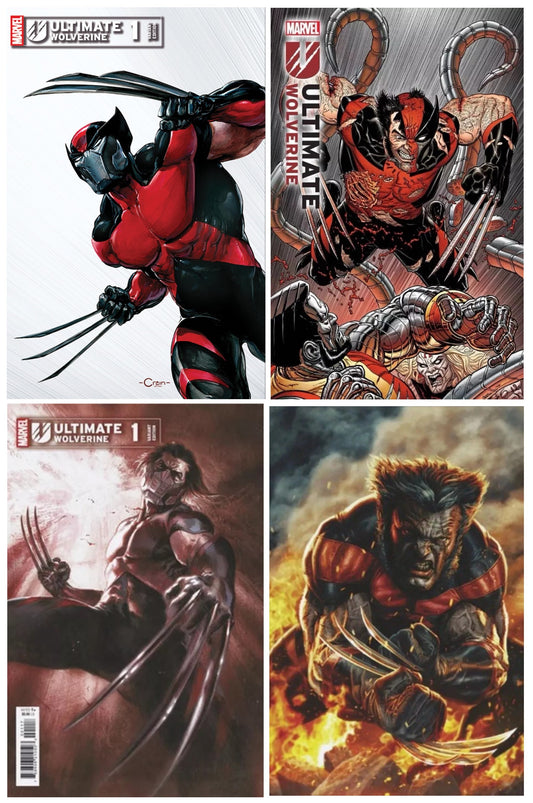 ULTIMATE WOLVERINE #1 CLAYTON CRAIN VARIANT LIMITED TO 999 COPIES WITH NUMBERED COA + 1:25, 1:50 & 1:100 VARIANTS