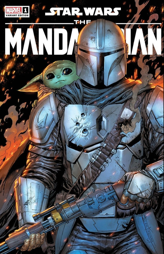 STAR WARS MANDALORIAN SEASON 2 #1 TYLER KIRKHAM BATTLE DAMAGE TRADE DRESS VARAINT LIMITED TO 3000