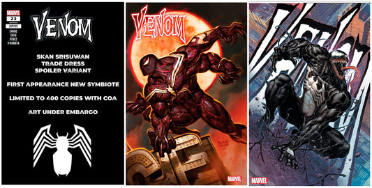 VENOM #23 SKAN SRISUWAN SPOILER VARIANT LIMITED TO 400 COPIES WITH NUMBRED COA + 1:25 & 1:50 VARIANT