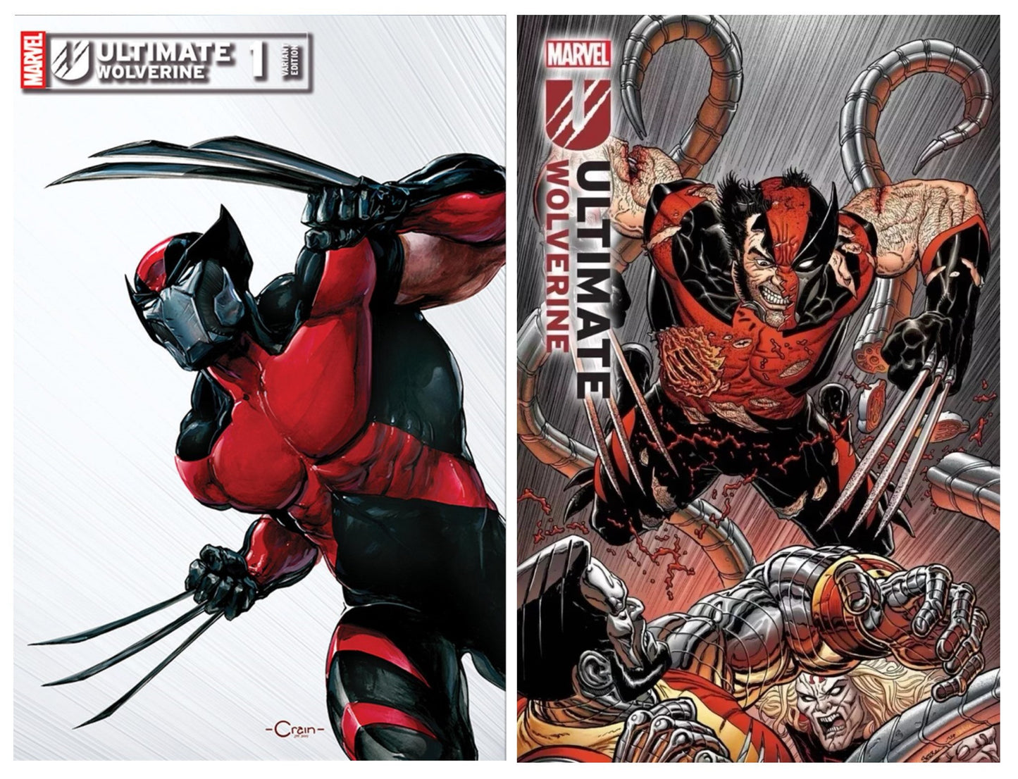 ULTIMATE WOLVERINE #1 CLAYTON CRAIN VARIANT LIMITED TO 999 COPIES WITH NUMBERED COA + 1:25 VARIANT