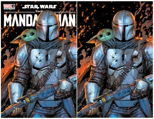 STAR WARS MANDALORIAN SEASON 2 #1 TYLER KIRKHAM BATTLE DAMAGE TRADE/VIRGIN VARAINT SET LIMITED TO 1000 SETS