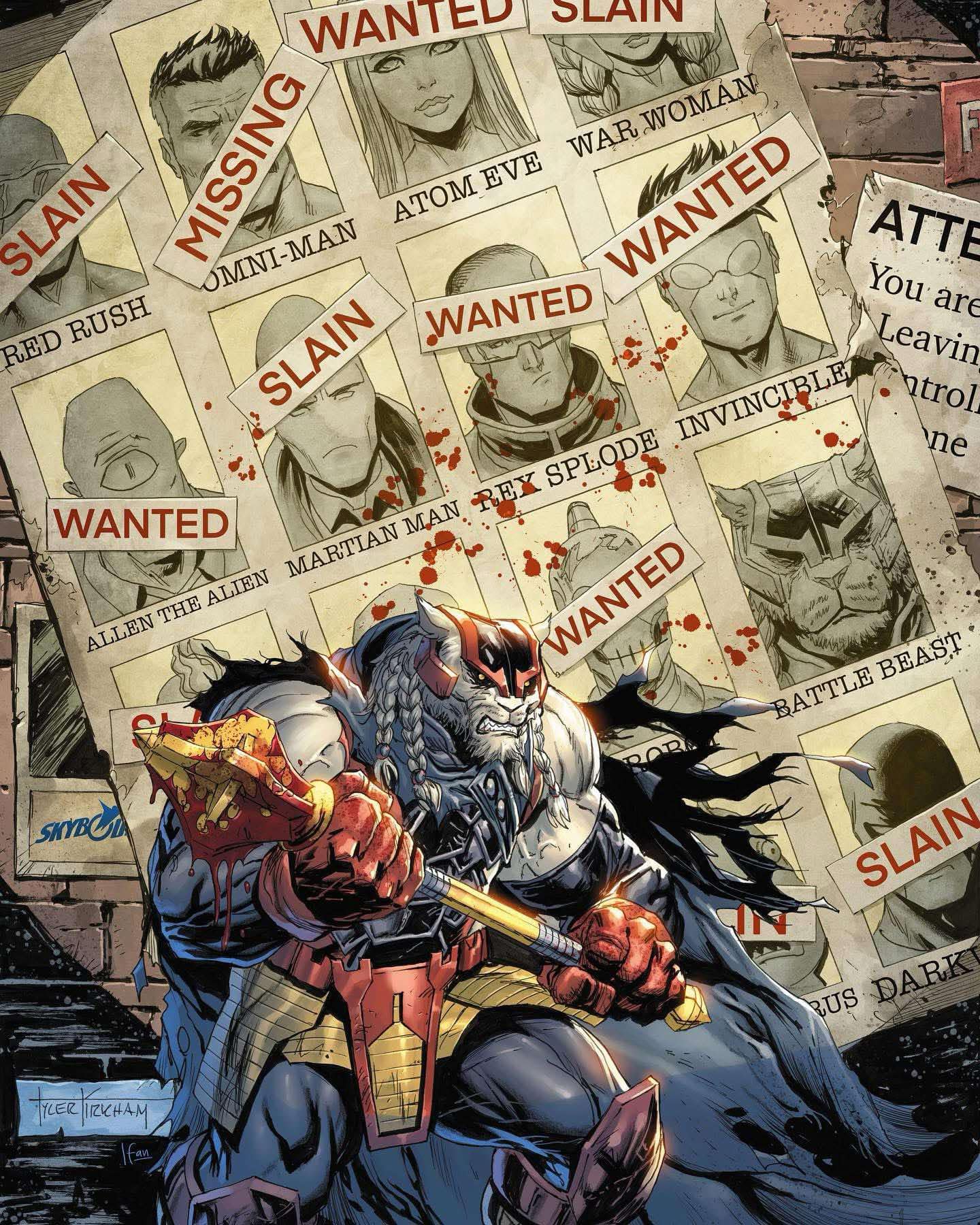 INVINCIBLE UNIVERSE BATTLE BEAST #1 TYLER KIRKHAM HOMAGE VIRGIN VARIANT LIMITED TO 1200 COPIES