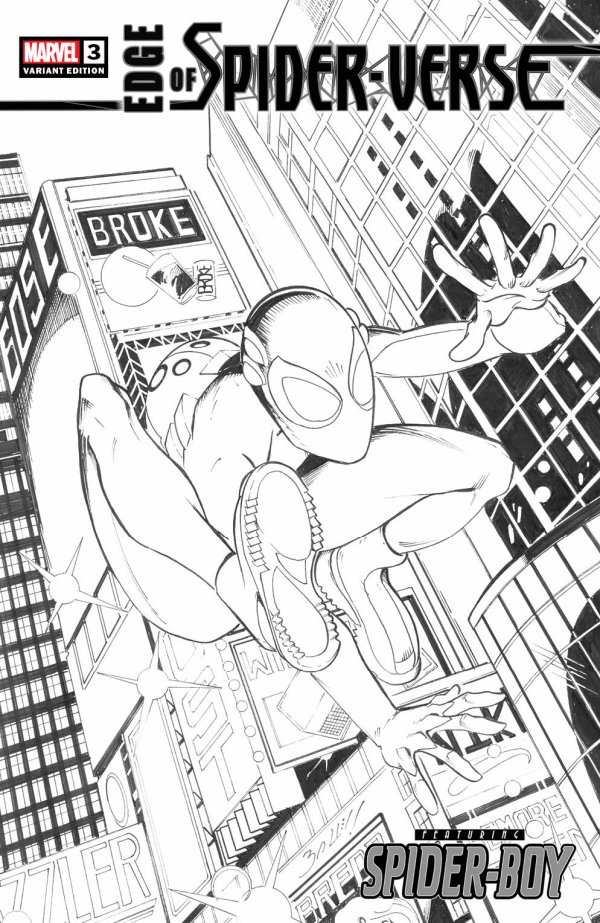 EDGE OF SPIDER-VERSE #3 MARK BAGLEY 'ULTIMATE SPIDER-MAN #1 HOMAGE' 2ND PRINT SKETCH VARIANT LIMITED TO 3000 COPIES
