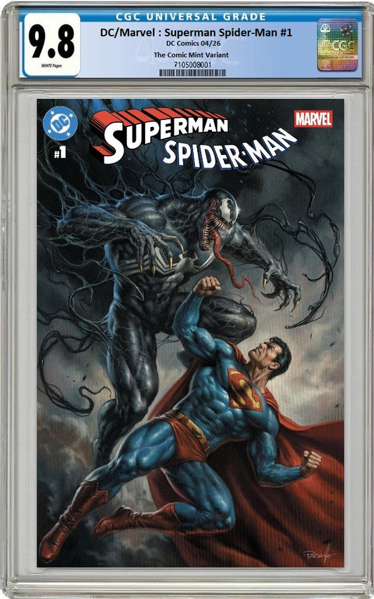 DC MARVEL SUPERMAN SPIDER-MAN #1 LUCIO PARILLO VARIANT LIMITED TO 800 COPIES CGC 9.8 PREORDER