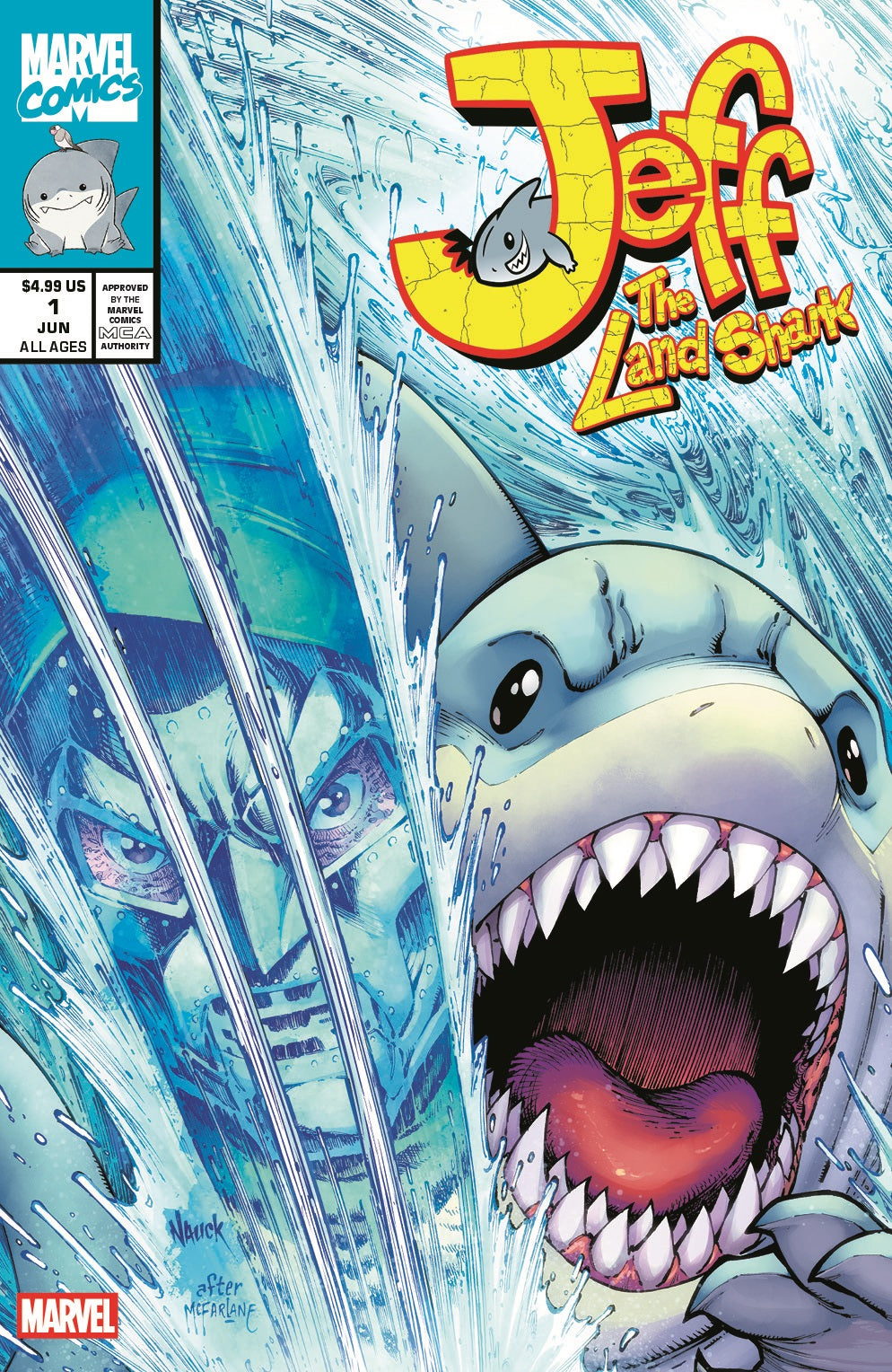 JEFF THE LANDSHARK #1 TODD NAUCK 'HULK 340 HOMAGE' VARIANT LIMITED TO 1000 COPIES WITH NUMBERED COA