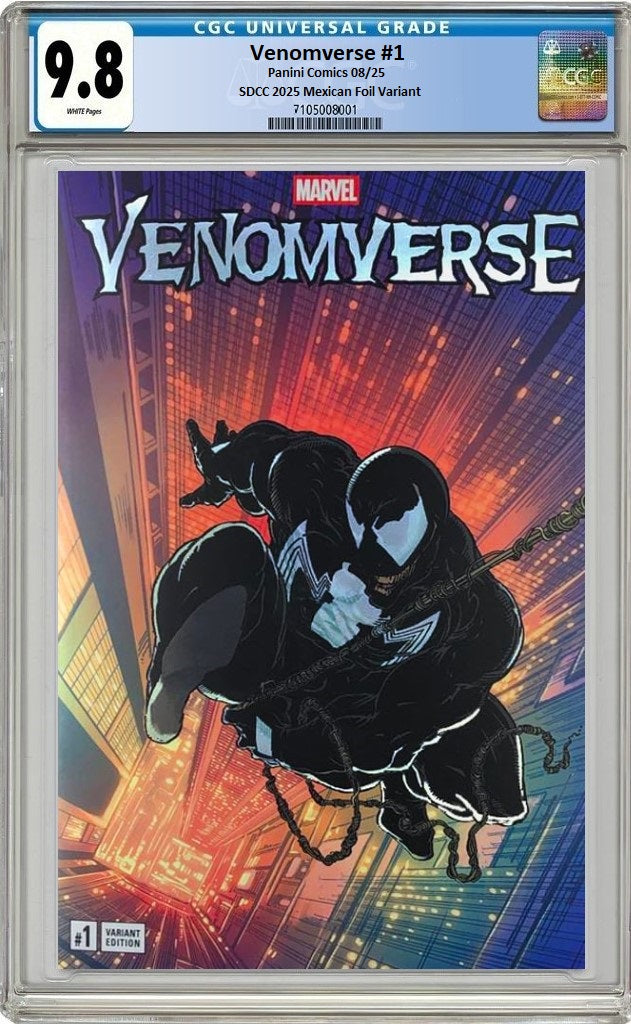VENOMVERSE #1 1:1000 SDCC 2025 TODD MCFARLAINE FOIL VARIANT CGC 9.8 PREORDER