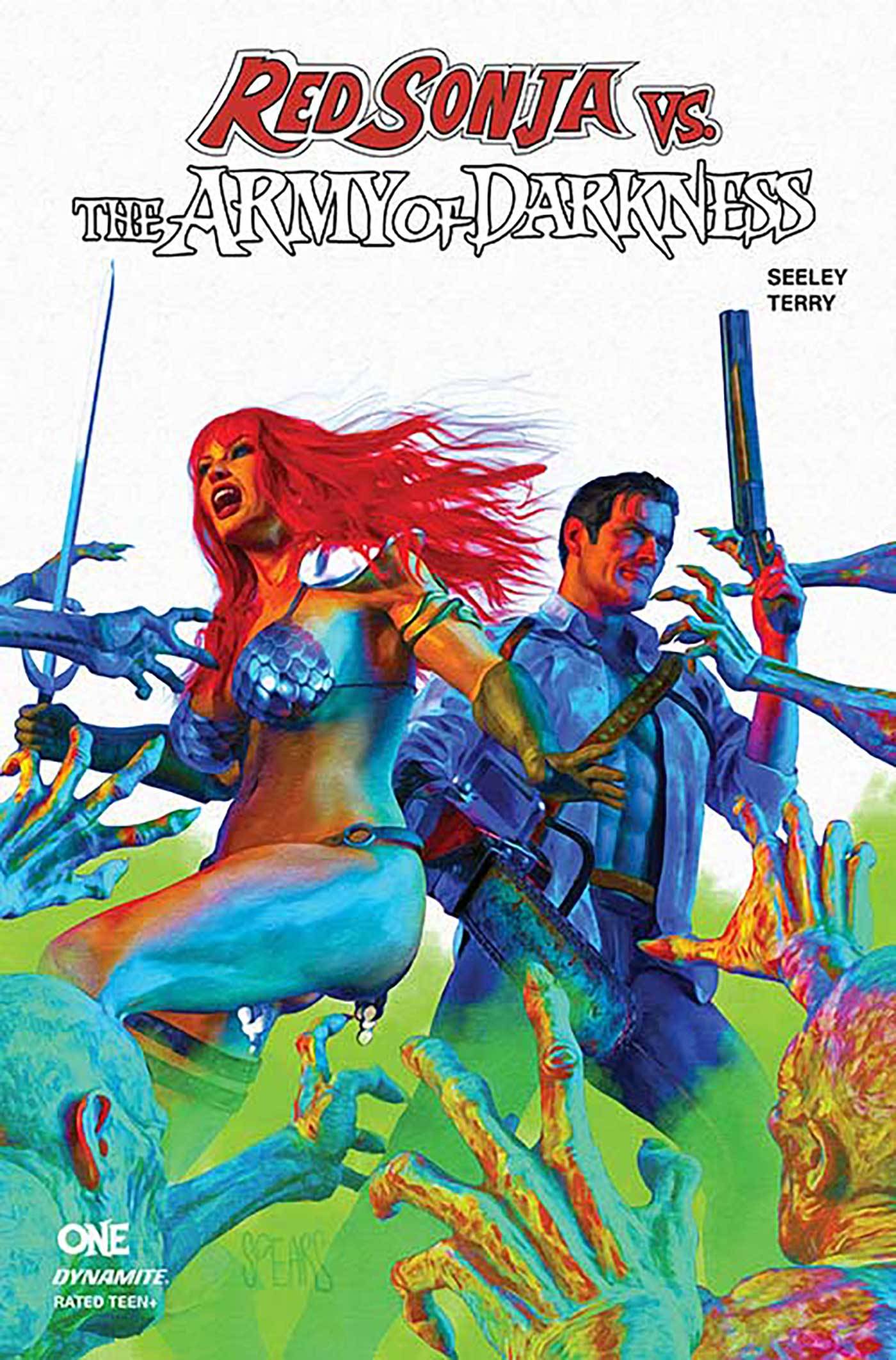 23/04/2025 RED SONJA VS AOD #1 MARK SPEARS WHITE BACKGROUND FOIL VARIANT